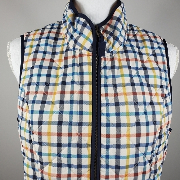 Talbots Plaid Quilted Vest Colorful Zip Up S - Picture 2 of 9